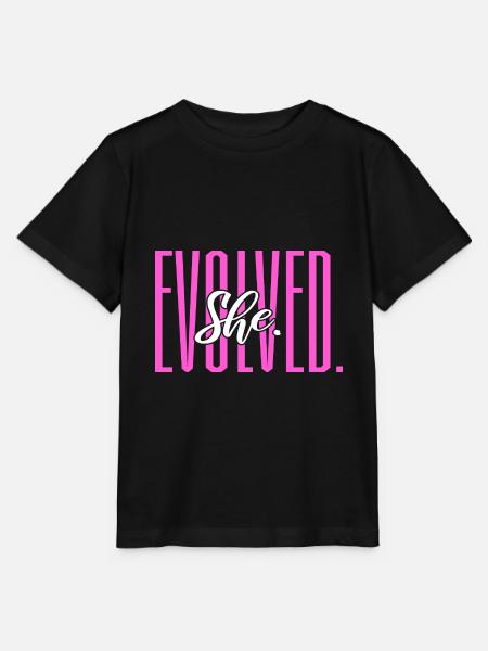 She Evolved Feminist - Stanley/Stella Kinder T-Shirt MINI CREATOR - Schwarz