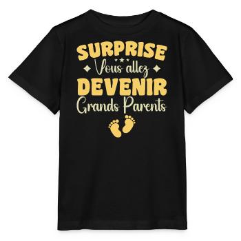 Überraschung, Sie werden Großeltern - Stanley/Stella Kinder T-Shirt MINI CREATOR  - Schwarz - Vorne - Mikhail (115cm)
