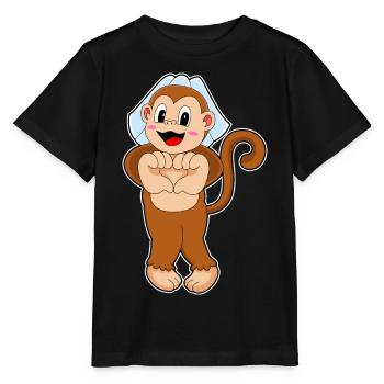 Affe Braut Schleier Hochzeit - Stanley/Stella Kinder T-Shirt MINI CREATOR  - Schwarz - Vorne - Mikhail (115cm)