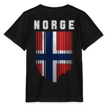 Norwegische Flagge, Norwegischer Stolz - Stanley/Stella Kinder T-Shirt MINI CREATOR  - Schwarz - Vorne - Mikhail (115cm)