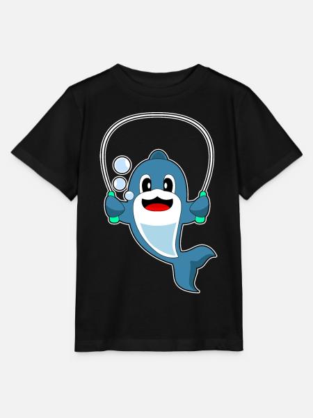 Delfin Seilspringen Springseil Fitness - Stanley/Stella Kinder T-Shirt MINI CREATOR  - Schwarz