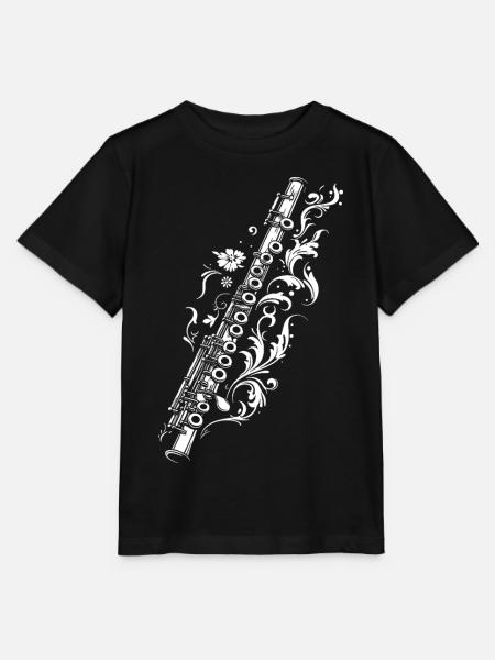 Flöte Zeichnung - Stanley/Stella Kinder T-Shirt MINI CREATOR - Schwarz