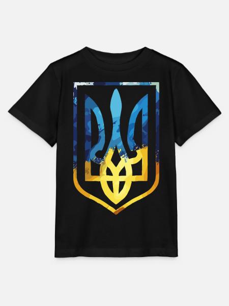 Ukraine Wappen ukrainisch Trysub Flagge Geschenk - T-shirt MINI CREATOR barn från Stanley/Stella - svart