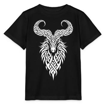 Illustration symbole celtique - T-shirt bio MINI CREATOR Stanley/Stella Enfant - noir - Devant - Mikhail (115cm)