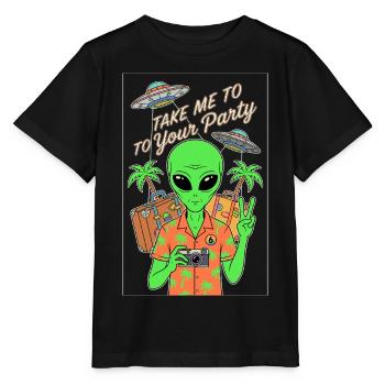 Take Me To Your Party Alien 6. Geburtstag - Stanley/Stella Kinder T-Shirt MINI CREATOR  - Schwarz - Vorne - Mikhail (115cm)