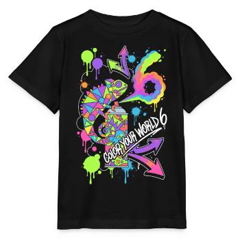 Colorez votre monde 6 Caméléon - T-shirt bio MINI CREATOR Stanley/Stella Enfant - noir - Devant - Mikhail (115cm)