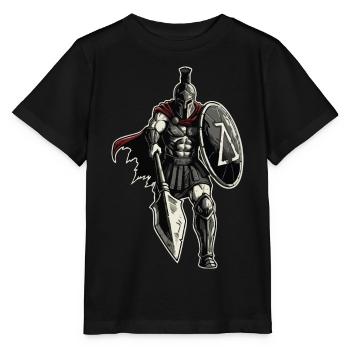 Veteran Spartan Combat Spear Shield Mascot - Stanley/Stella MINI CREATOR Kids’ T-Shirt - black - Front - Mikhail (115cm)