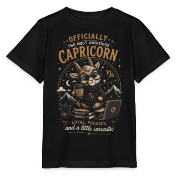 Capricorne Bureau Cosy - Humour Zodiaque - T-shirt bio MINI CREATOR Stanley/Stella Enfant - noir - Devant - Mikhail (115cm)