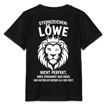 Sternzeichen Löwe Geschenk lustig lustiger Spruch - Stanley/Stella Kinder T-Shirt MINI CREATOR  - Schwarz - Vorne - Mikhail (115cm)