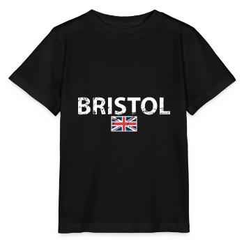 Bristol UK Vintage British Flag British - Stanley/Stella MINI CREATOR Kids’ T-Shirt - black - Front - Mikhail (115cm)