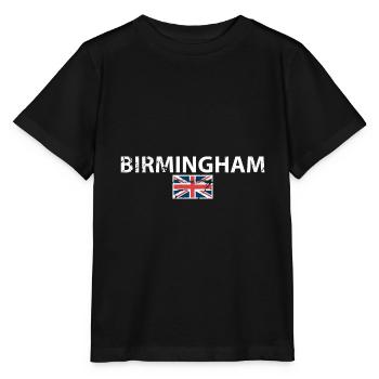 Birmingham Großbritannien Vintage Britische Flagge - Stanley/Stella Kinder T-Shirt MINI CREATOR  - Schwarz - Vorne - Mikhail (115cm)