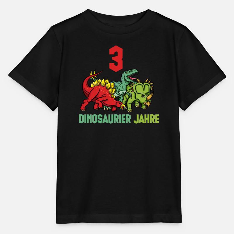 Dinosaurier 3 Jahre Junge geburtstag - Stanley/Stella Kinder T-Shirt MINI CREATOR  - Schwarz