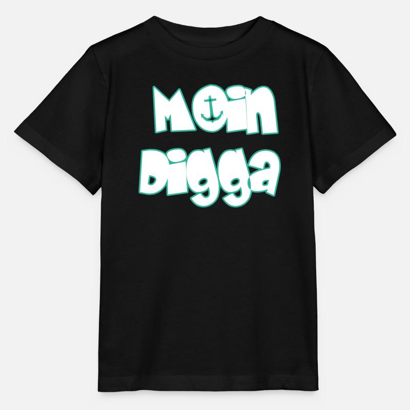 Moin Digga - Stanley/Stella Kinder T-Shirt MINI CREATOR  - Schwarz
