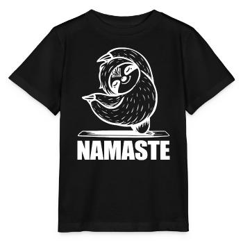 Yoga Sloth Namaste - Stanley/Stella MINI CREATOR Kids’ T-Shirt - black - Front - Mikhail (115cm)