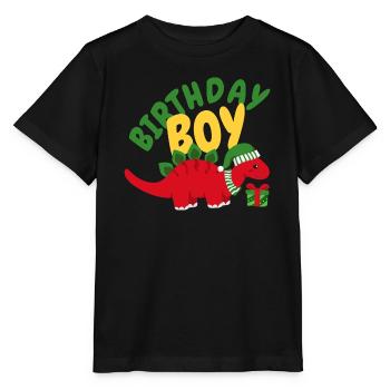Christmas December Dinosaur Birthday Boy - Stanley/Stella MINI CREATOR Kids’ T-Shirt - black - Front - Mikhail (115cm)