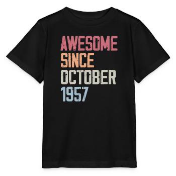 Bogosse geboren im Oktober 1957 - Fête d'anniversair - Stanley/Stella Kinder T-Shirt MINI CREATOR  - Schwarz - Vorne - Mikhail (115cm)