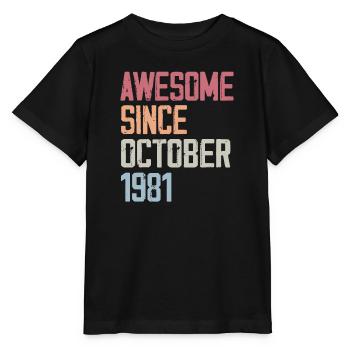 Bogosse geboren im Oktober 1981 - Fête d'anniversair - Stanley/Stella Kinder T-Shirt MINI CREATOR  - Schwarz - Vorne - Mikhail (115cm)