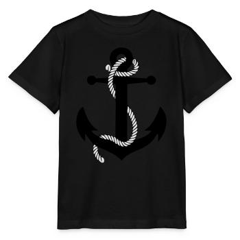 Anker mit Seil v2 - Stanley/Stella Kinder T-Shirt MINI CREATOR  - Schwarz - Vorne - Mikhail (115cm)