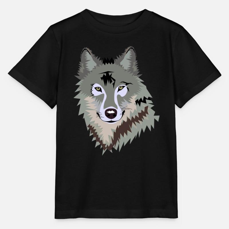 loup - T-shirt bio MINI CREATOR Stanley/Stella Enfant - noir