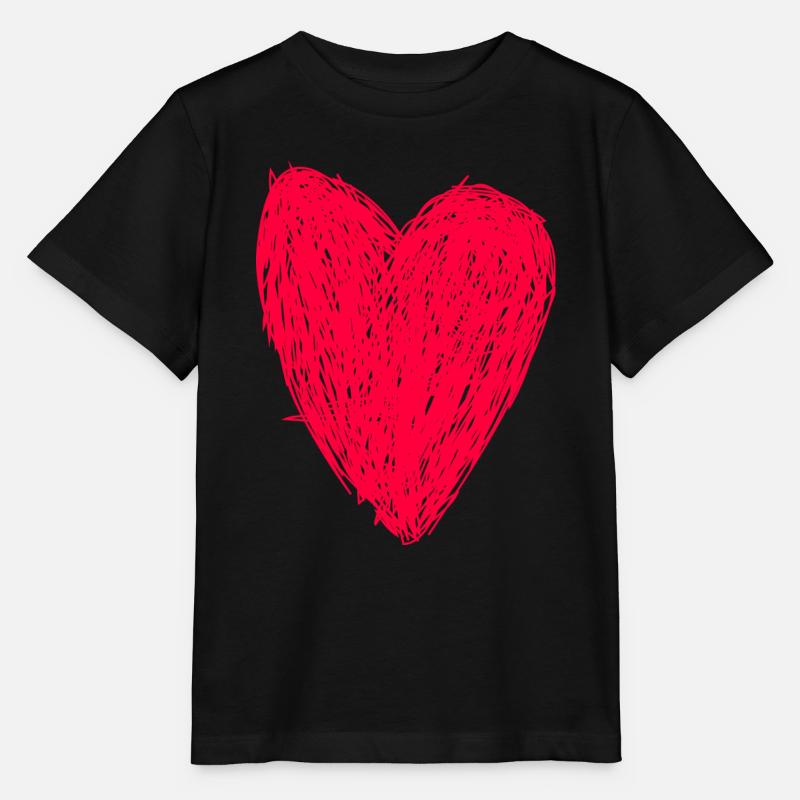 Red heart - T-shirt bio MINI CREATOR Stanley/Stella Enfant - noir