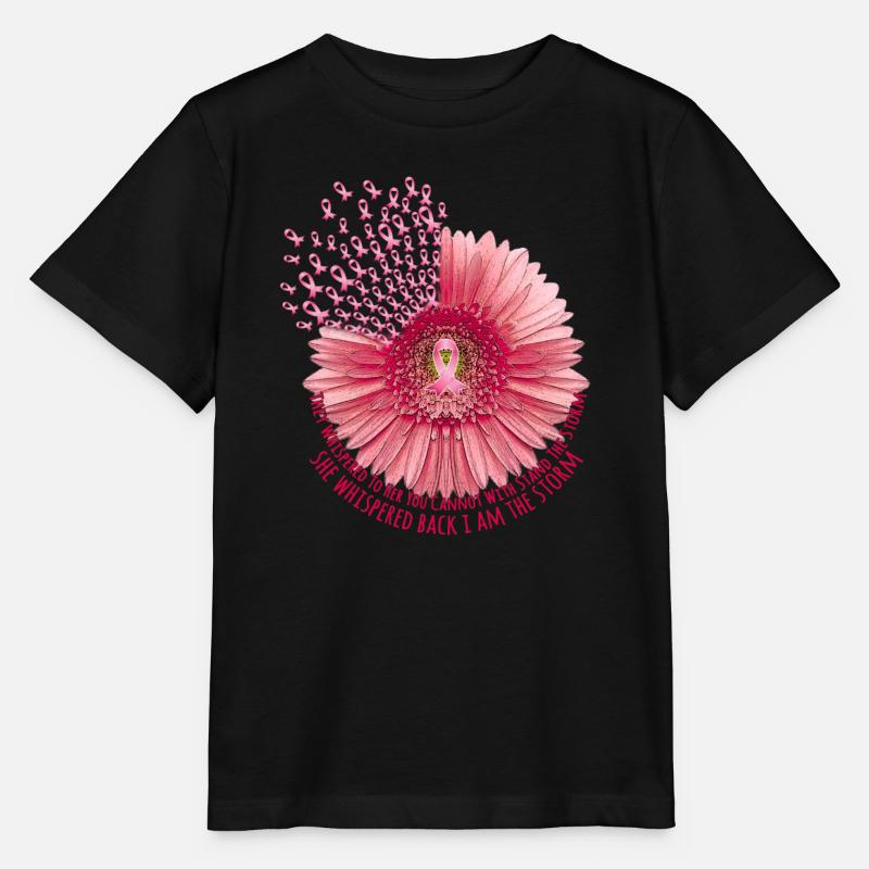Brustkrebs-Blume - Stanley/Stella Kinder T-Shirt MINI CREATOR  - Schwarz