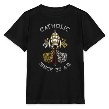Catholic Since 33 AD - Stanley/Stella Kinder T-Shirt MINI CREATOR  - Schwarz - Vorne - Mikhail (115cm)