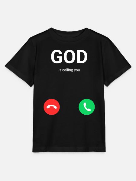 Gott ruft dich – eingehender Anruf - Stanley/Stella Kinder T-Shirt MINI CREATOR - Schwarz
