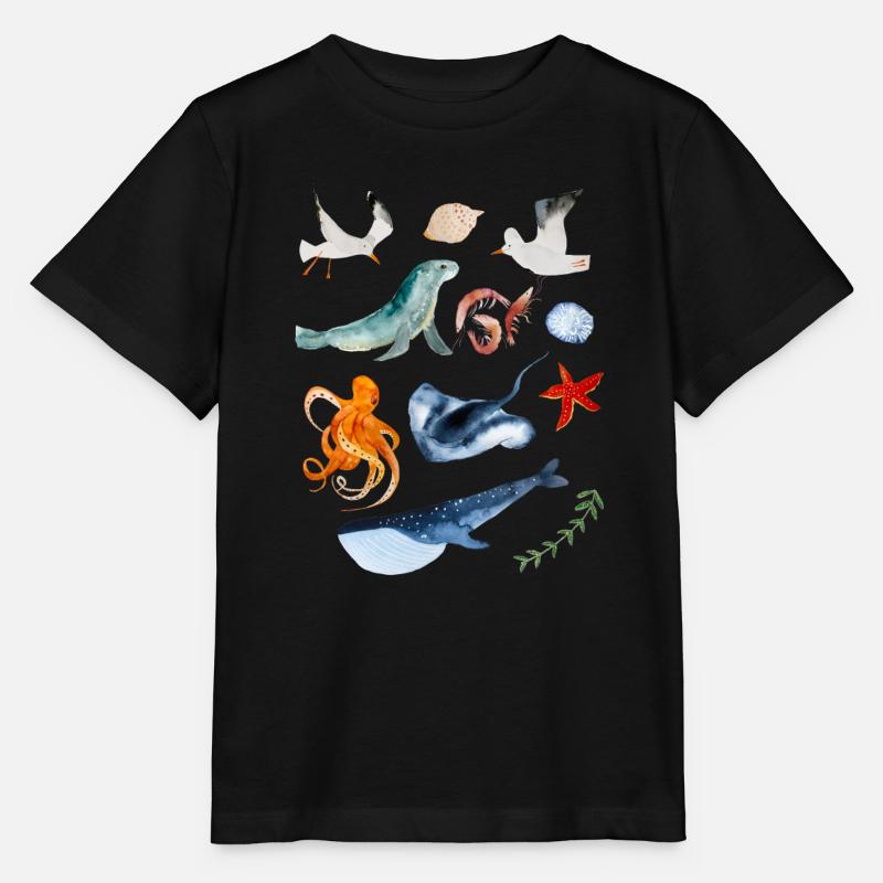Souvenir et idée cadeau mer et sous-marin - T-shirt bio MINI CREATOR Stanley/Stella Enfant - noir
