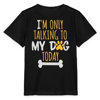 only talking to dog - Stanley/Stella MINI CREATOR Kids’ T-Shirt - black - Front - Mikhail (115cm)
