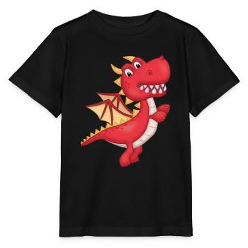 Malin petit Dragon rouge - T-shirt bio MINI CREATOR Stanley/Stella Enfant - noir - Devant - Mikhail (115cm)