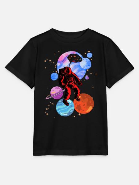 Astronaut Stencil-Stile - Stanley/Stella Kinder T-Shirt MINI CREATOR - Schwarz