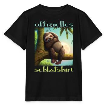 Offizielles Schlafshirt Faultier Nachthemd Pyjama - Stanley/Stella Kinder T-Shirt MINI CREATOR  - Schwarz - Vorne - Mikhail (115cm)
