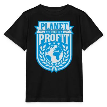 Planète sur le devis de profit - T-shirt bio MINI CREATOR Stanley/Stella Enfant - noir - Devant - Mikhail (115cm)