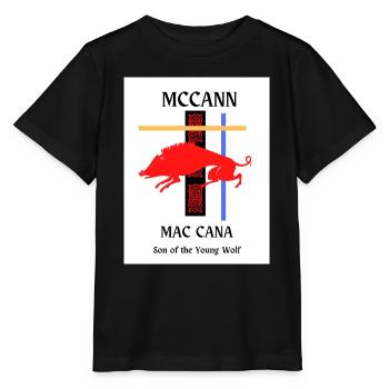 McCann Surname - Stanley/Stella MINI CREATOR Kids’ T-Shirt - black - Front - Mikhail (115cm)