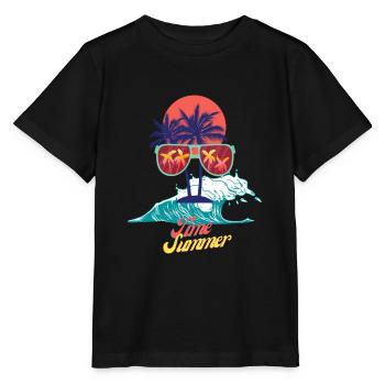 Heure d’été I - T-shirt bio MINI CREATOR Stanley/Stella Enfant - noir - Devant - Mikhail (115cm)