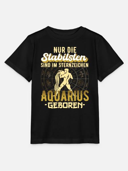 Sternzeichen Aquarius Wassermann Geschenkidee - Stanley/Stella Kinder T-Shirt MINI CREATOR  - Schwarz