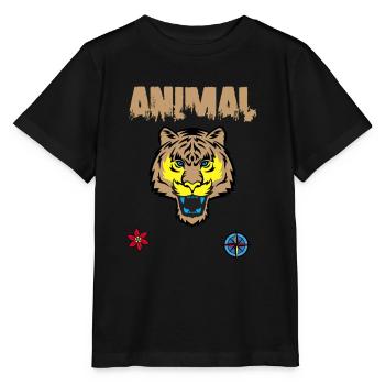 Tigergesicht zeichnen - Stanley/Stella Kinder T-Shirt MINI CREATOR  - Schwarz - Vorne - Mikhail (115cm)