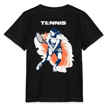 Der Tennisspieler - Stanley/Stella Kinder T-Shirt MINI CREATOR  - Schwarz - Vorne - Mikhail (115cm)