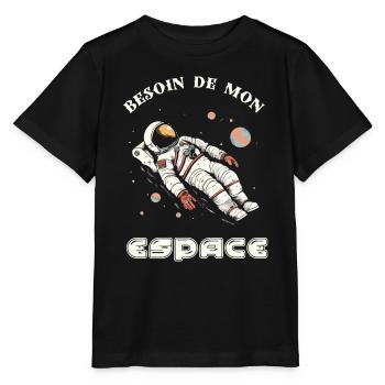Besoin de mon espace - T-shirt bio MINI CREATOR Stanley/Stella Enfant - noir - Devant - Mikhail (115cm)