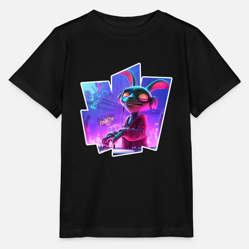 Rabbit Dj - Stanley/Stella Kinder T-Shirt MINI CREATOR  - Schwarz