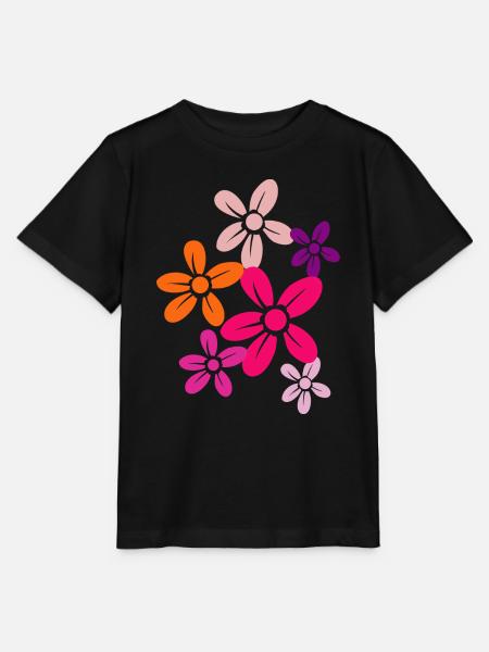 Flower Blume Pflanze - Stanley/Stella Kinder T-Shirt MINI CREATOR - Schwarz
