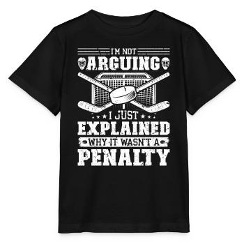 Hockeyspieler Penalty Eishockey - Stanley/Stella Kinder T-Shirt MINI CREATOR  - Schwarz - Vorne - Mikhail (115cm)