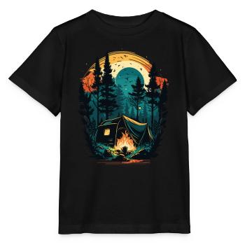 Camping - Survival Zuhause Ist Wo Mein Tarp Steht - Stanley/Stella Kinder T-Shirt MINI CREATOR  - Schwarz - Vorne - Mikhail (115cm)