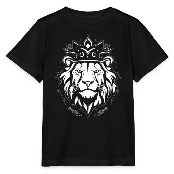 Löwe Löwenkopf Raubtier - Stanley/Stella Kinder T-Shirt MINI CREATOR  - Schwarz - Vorne - Mikhail (115cm)