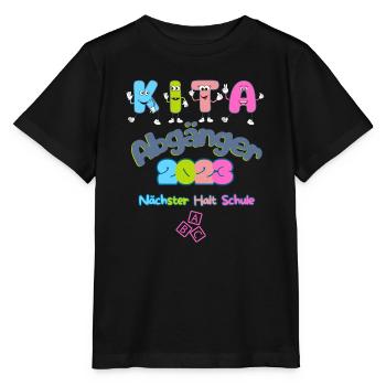 KITA Abgänger 2023 Geschenk - Stanley/Stella Kinder T-Shirt MINI CREATOR  - Schwarz - Vorne - Mikhail (115cm)