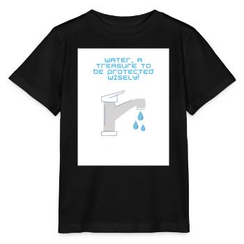 L’eau, un trésor - T-shirt bio MINI CREATOR Stanley/Stella Enfant - noir - Devant - Mikhail (115cm)