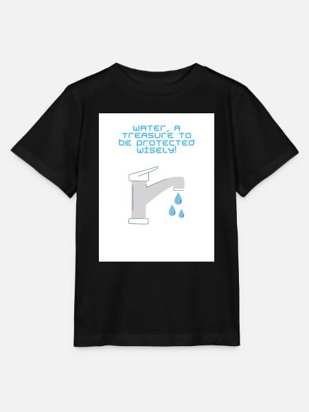 L’eau, un trésor - T-shirt bio MINI CREATOR Stanley/Stella Enfant - noir