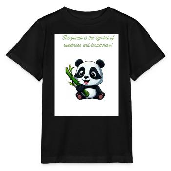 Panda-Skin - Stanley/Stella Kinder T-Shirt MINI CREATOR  - Schwarz - Vorne - Mikhail (115cm)
