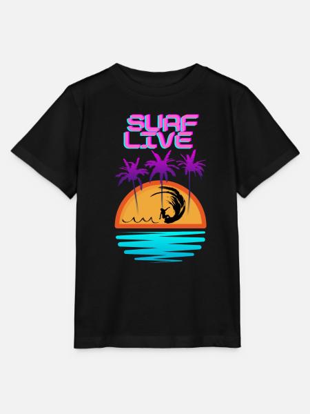 Surf Live - Stanley/Stella Kinder T-Shirt MINI CREATOR - Schwarz