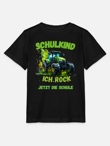 Trecker Einschulung Deutz Landwirtschaftssimulator - Stanley/Stella Kinder T-Shirt MINI CREATOR - Schwarz